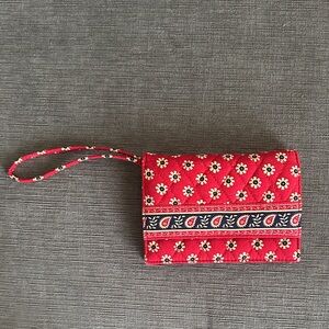Vera Bradley Red Floral Fabric Wristlet